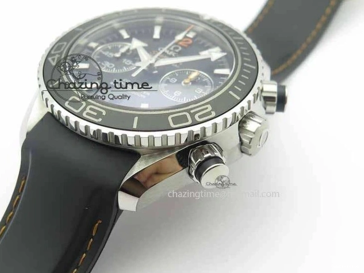 0131 Planet Ocean Master Chrono 45mm SS OM 1:1 Best Edition Black Dial Orange 12 On Rubber Strap A Durable 8169